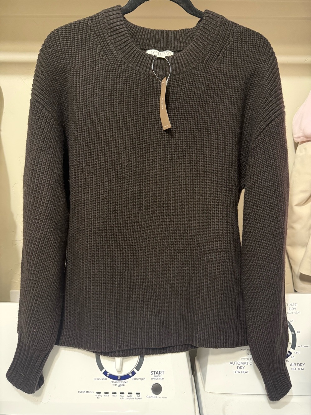 Fitted-waist crewneck sweater in ribbed merino wool SZ SM Sold out